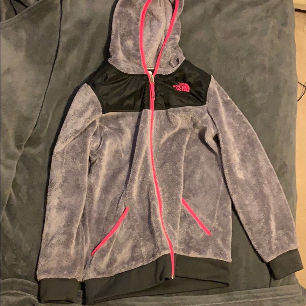 Grey/pink north face.youth XL fits like a adult xs